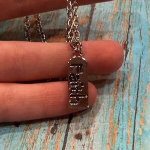 Silver Faith Handcrafted Tag Necklace 18"inch chain